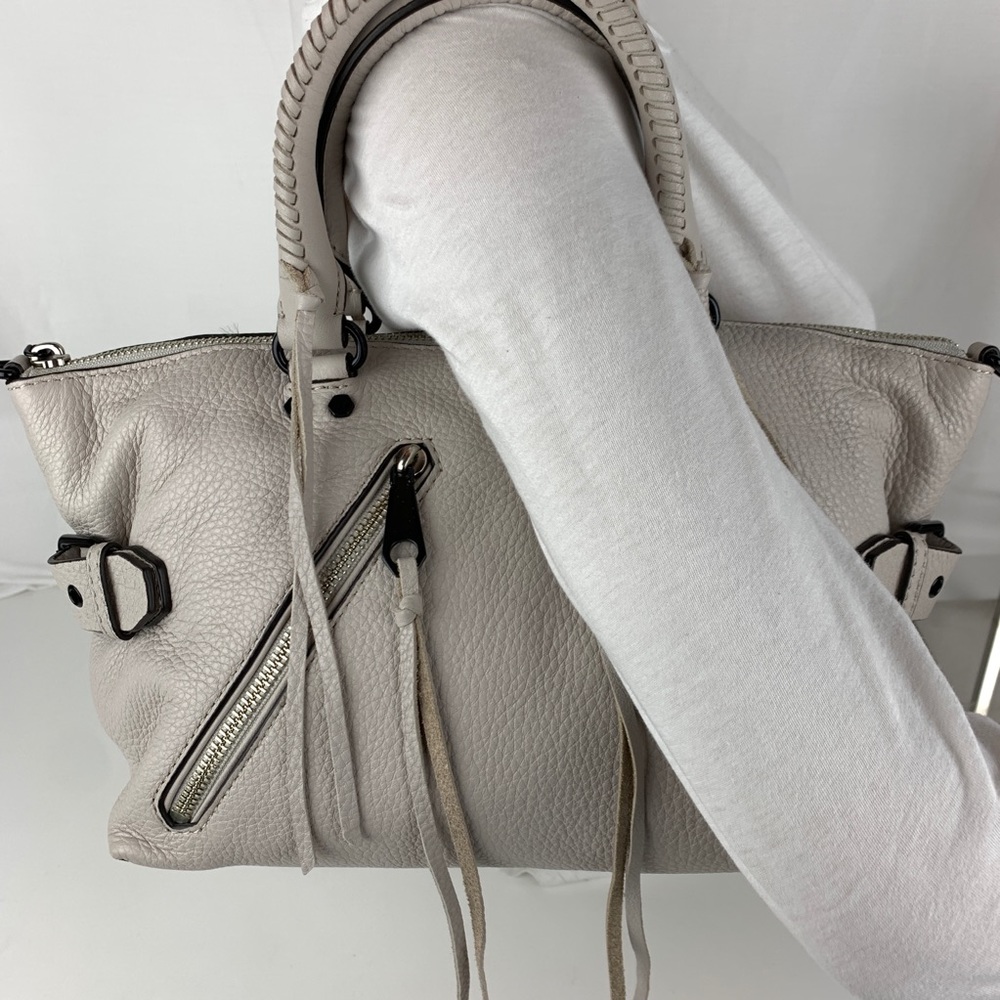 New Rebecca Minkoff Moto Leather Satchel - Putty - Picture 5 of 7